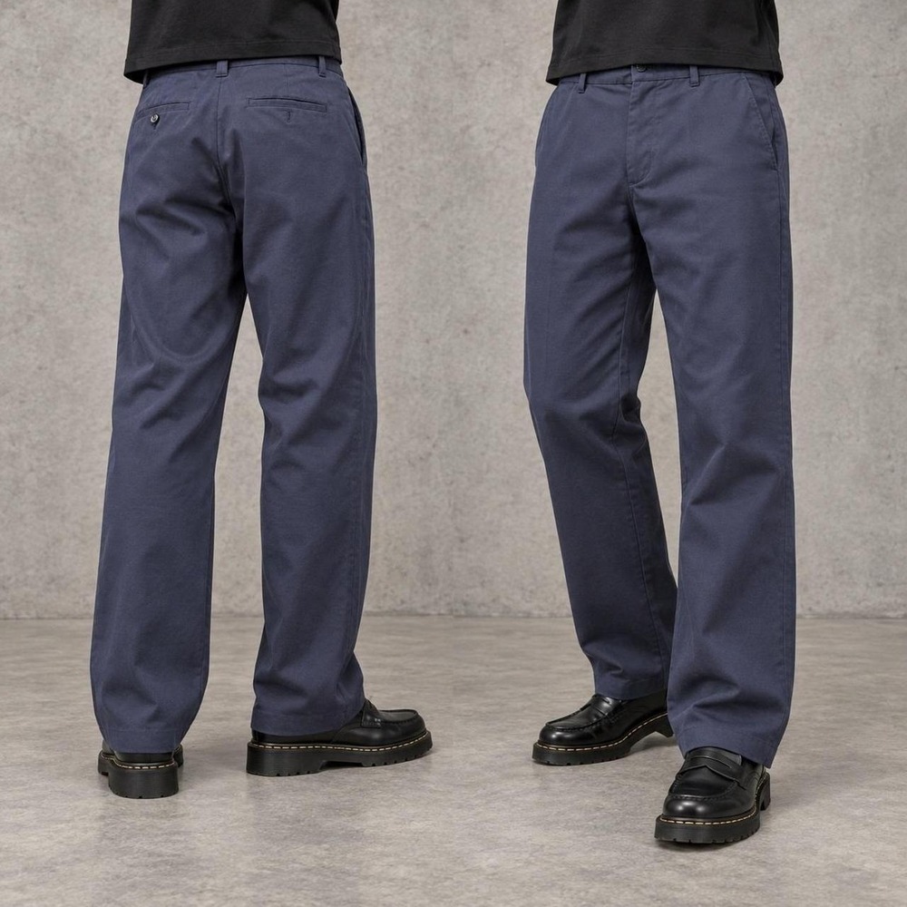 34x30 Blue Pleated Straight Wide Leg Dress Pants Y2K Vintage